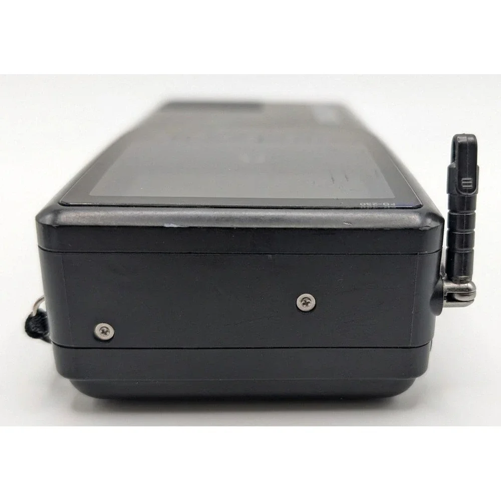 Sony Watchman Model FD-230 Flat Black and White TV, Antenna, Wrist Strap